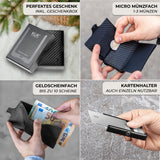 KLIK Slim Wallet Micro Münzfach - Carbon