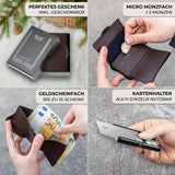 KLIK Slim Wallet Micro Münzfach - Dunkelbraun