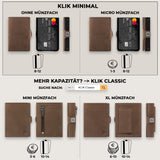 KLIK Slim Wallet Micro Münzfach - Braun Vintage