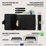 KLIK Slim Wallet Micro Münzfach - Schwarz Vegan