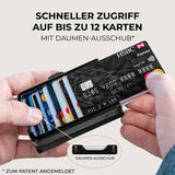 KLIK Slim Wallet Micro Münzfach - Schwarz Vegan