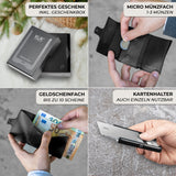 KLIK Slim Wallet Micro Münzfach - Schwarz Vegan