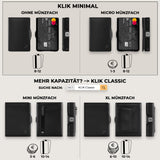 KLIK Slim Wallet Micro Münzfach - Schwarz Vegan